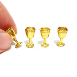 Maxbell 8x Wine Glass Goblet Simulation Furniture for Miniature Dollhouse Accs Gold