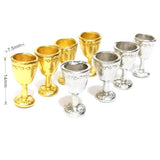 Maxbell 8x Wine Glass Goblet Simulation Furniture for Miniature Dollhouse Accs Gold