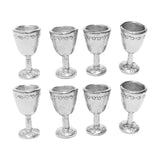 Maxbell 8xWine Glass Goblet Simulation Furniture for Miniature Dollhouse Accs Silver