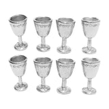 Maxbell 8xWine Glass Goblet Simulation Furniture for Miniature Dollhouse Accs Silver