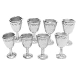 Maxbell 8xWine Glass Goblet Simulation Furniture for Miniature Dollhouse Accs Silver