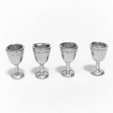 Maxbell 8xWine Glass Goblet Simulation Furniture for Miniature Dollhouse Accs Silver