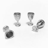 Maxbell 8xWine Glass Goblet Simulation Furniture for Miniature Dollhouse Accs Silver
