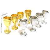 Maxbell 8xWine Glass Goblet Simulation Furniture for Miniature Dollhouse Accs Silver
