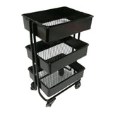 Maxbell 1/12 Dolls Metal Storage Shelf with Wheels Doll House Furniture Parts Black