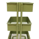 Maxbell 1/12 Dolls Metal Storage Shelf with Wheels Doll House Furniture Parts Green