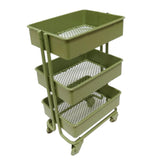 Maxbell 1/12 Dolls Metal Storage Shelf with Wheels Doll House Furniture Parts Green