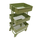 Maxbell 1/12 Dolls Metal Storage Shelf with Wheels Doll House Furniture Parts Green