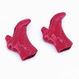 Maxbell 2Pairs of Plastic Dolls Ankle Boot Shoes for 1/12 Woman Figures Accs Red