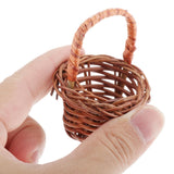 Maxbell 1/12 Dollhouse Miniature Vintage Rattan Basket Simulation Furniture Model