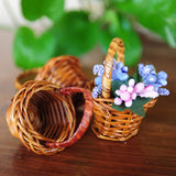 Maxbell 1/12 Dollhouse Miniature Vintage Rattan Basket Simulation Furniture Model