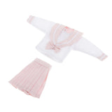 Maxbell 1/6 Scale Doll School Uniform Clothes for 12inch Girl Dolls Suit Pink