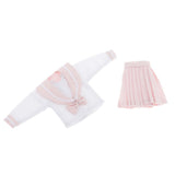 Maxbell 1/6 Scale Doll School Uniform Clothes for 12inch Girl Dolls Suit Pink