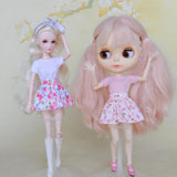 Maxbell 1/6 Doll Accessories Clothes for 12inch Dolls Skirt Pink with Fruit Pattern