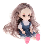 Maxbell 16cm 13 Joints Doll Dress Up White Skin Doll Gray Curly Hair
