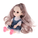 Maxbell 16cm 13 Joints Doll Dress Up White Skin Doll Gray Curly Hair