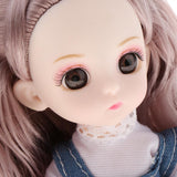 Maxbell 16cm 13 Joints Doll Dress Up White Skin Doll Gray Curly Hair