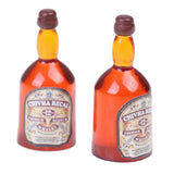 Maxbell 2 Pcs 1:12 Dollhouse Miniature Whiskey Wine Bottle Accessories Model Toy