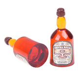 Maxbell 2 Pcs 1:12 Dollhouse Miniature Whiskey Wine Bottle Accessories Model Toy