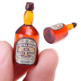 Maxbell 2 Pcs 1:12 Dollhouse Miniature Whiskey Wine Bottle Accessories Model Toy