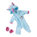 Maxbell 18 Inch American Doll Clothes Unicorn Jumpsuit Shoes Set Accessory Blue