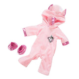 Maxbell 18 Inch American Doll Clothes Unicorn Jumpsuit Shoes Set Accessory Pink