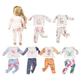 Maxbell Doll Pajamas Top Pants Clothes for American 18inch Dress up vicuna