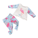 Maxbell Doll Pajamas Top Pants Clothes for American 18inch Dress up ostrich