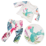 Maxbell Doll Pajamas Top Pants Clothes for American 18inch Dress up cactus