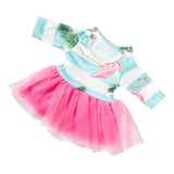 Maxbell Handmade Clothes Dress and Headwear for 18inch Girl Doll Outfits flamingo