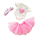 Maxbell 18'' American Girls Doll Princess Skirt Bodysuit & Crown Set Pink Love