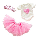Maxbell 18'' American Girls Doll Princess Skirt Bodysuit & Crown Set Pink Love