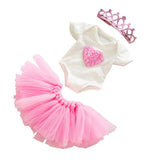 Maxbell 18'' American Girls Doll Princess Skirt Bodysuit & Crown Set Pink Love