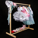 Maxbell 1/3 BJD Doll Wooden Clothes Hanging Shelf Dolls Dollhouse Furniture