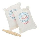 Maxbell 1/12 Dollhouse Miniature Two Bags Flour And Rolling Pin Toy for Kitchen