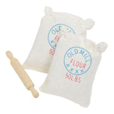 Maxbell 1/12 Dollhouse Miniature Two Bags Flour And Rolling Pin Toy for Kitchen