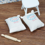 Maxbell 1/12 Dollhouse Miniature Two Bags Flour And Rolling Pin Toy for Kitchen