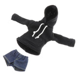 Maxbell BJD Dolls Hoodie and Short Pants for 1/6 Blythe Doll Dress Up Outfits Accs