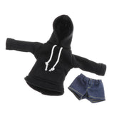 Maxbell BJD Dolls Hoodie and Short Pants for 1/6 Blythe Doll Dress Up Outfits Accs