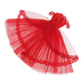 Maxbell BJD Dolls Strapless Dress for 1/6 Blythe Doll Dress Up Outfits Accs Red
