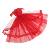 Maxbell BJD Dolls Strapless Dress for 1/6 Blythe Doll Dress Up Outfits Accs Red
