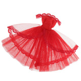 Maxbell BJD Dolls Strapless Dress for 1/6 Blythe Doll Dress Up Outfits Accs Red