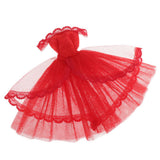 Maxbell BJD Dolls Strapless Dress for 1/6 Blythe Doll Dress Up Outfits Accs Red