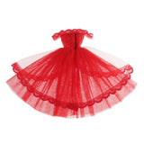 Maxbell BJD Dolls Strapless Dress for 1/6 Blythe Doll Dress Up Outfits Accs Red