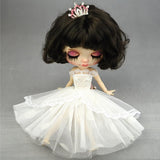 Maxbell BJD Dolls Strapless Dress for 1/6 Blythe Doll Dress Up Outfits Accs Black