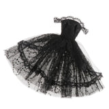 Maxbell BJD Dolls Strapless Dress for 1/6 Blythe Doll Dress Up Outfits Accs Black