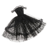 Maxbell BJD Dolls Strapless Dress for 1/6 Blythe Doll Dress Up Outfits Accs Black