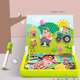 Maxbell Cartoon Magnetic Puzzles Kids Toddler Intellectual Toys Gifts Happy Farm