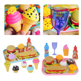 Maxbell Kids Pretend Role Play Kitchen Hamburger Hot Dog Food Toy Set Gifts Style 1