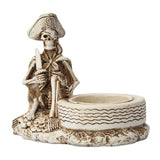 Maxbell Creative Pirate Skull Ashtray Home Store Halloween Statue Resin Sculptures